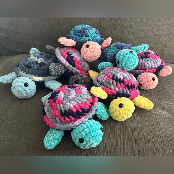 Hand Crafted Other - (1) Crochet Turtle Plush- handmade by me